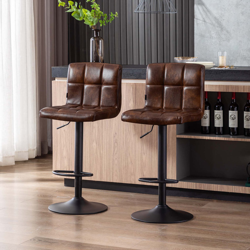 Tabouret pivotant à hauteur réglable, Brun foncé