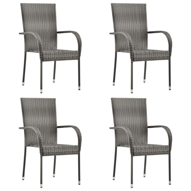 Bretenieres Stacking Garden Chair, Grey