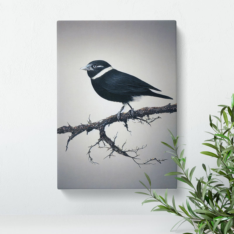 Bird Upon A Tree - Wall Art, Wrapped Canvas, 50cm H x 35cm W x 3cm D, No Matte