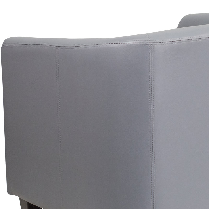 Faux Leather Armchair, Gray Leather