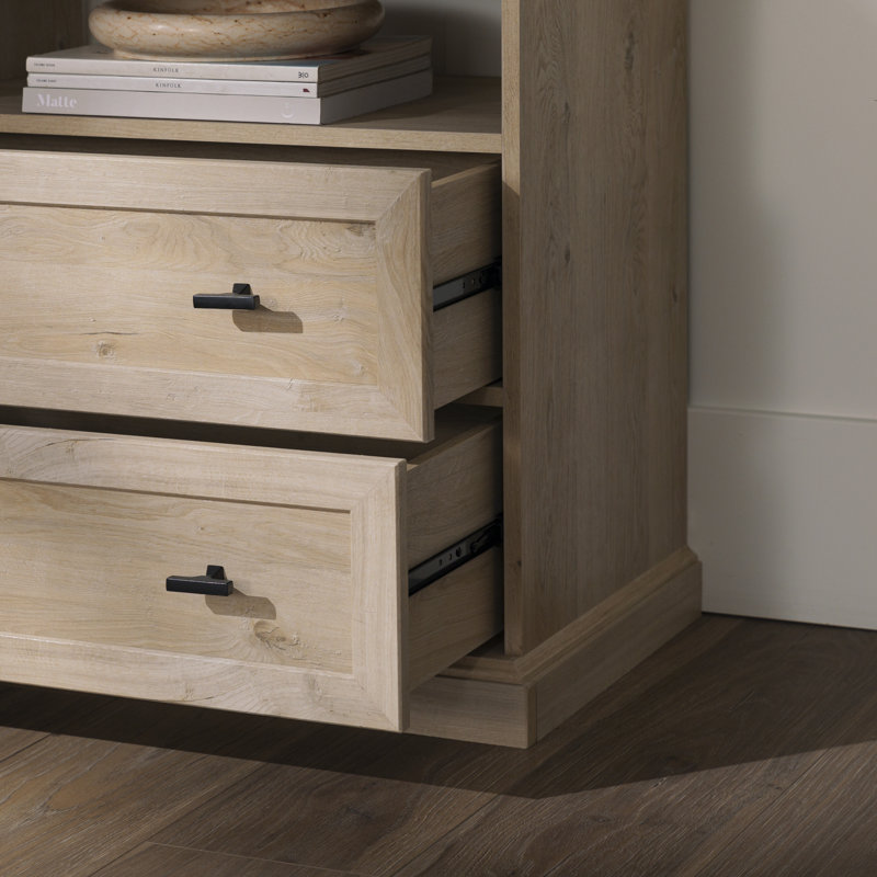 Classic Open-Top 2-Drawer Side Tables, White/Oak, White/Oak