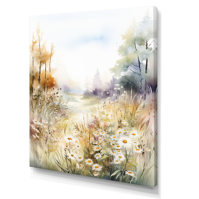 «Meadow Scenery Minimalisme Serenity III», reproduction, Toile tendue, H 32 po x l 24 po x P 1 po