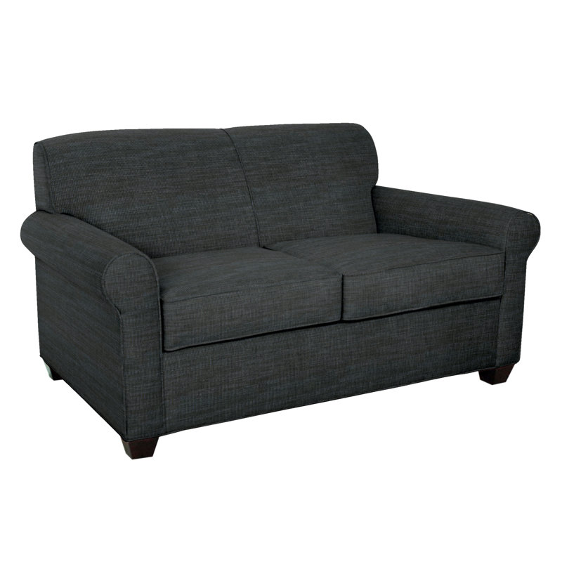 Finn 59" Rolled Arm Loveseat, Ridgecrest Midnight, Empire Mahogany