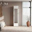 Garde-robe H 67 po avec miroir et rangement vertical, blanc