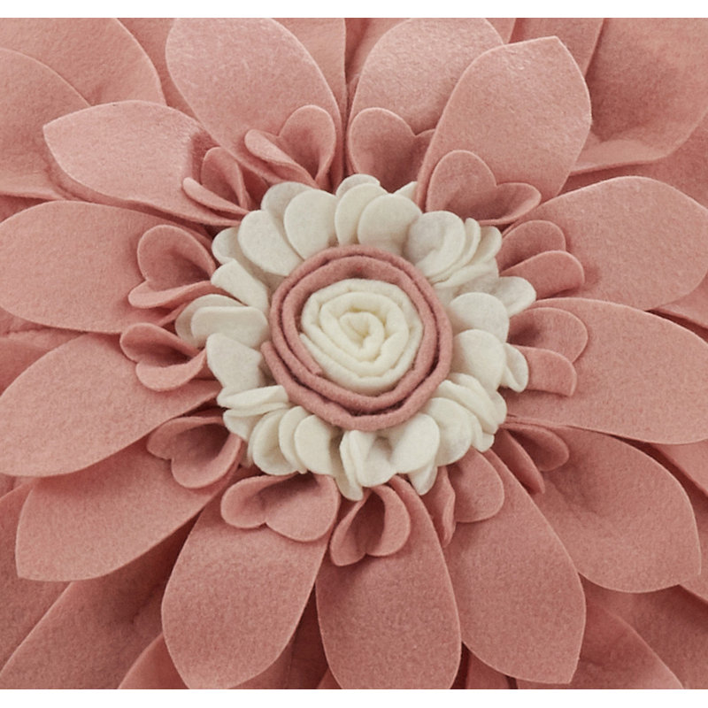 Housse et insert de coussin décoratif Fleur De Jardin, Rose