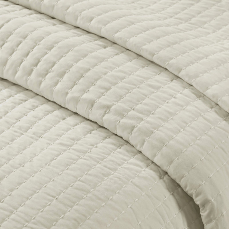 Couette 2 pièces couleur crème pour lit simple/simple XL - Microfibre, rembourrage en coton, réversible, taie d'oreiller anti-transpiration, housse en microfibre lavable à la machine, imperméable