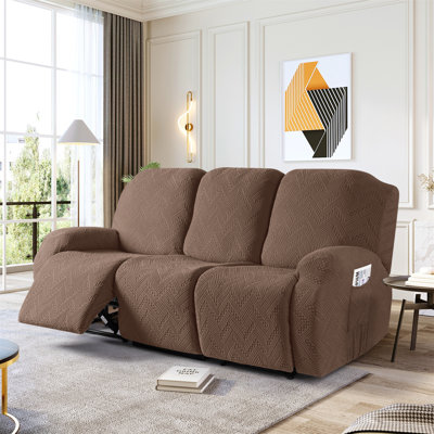 Harriet Stretch 3 Pieces Recliner Sofa Covers Box Cushion Sofa Slipcover with Pockets
