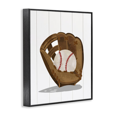 «Sporty Baseball in Glove», estampe numérique, design par Christine Simpson Art