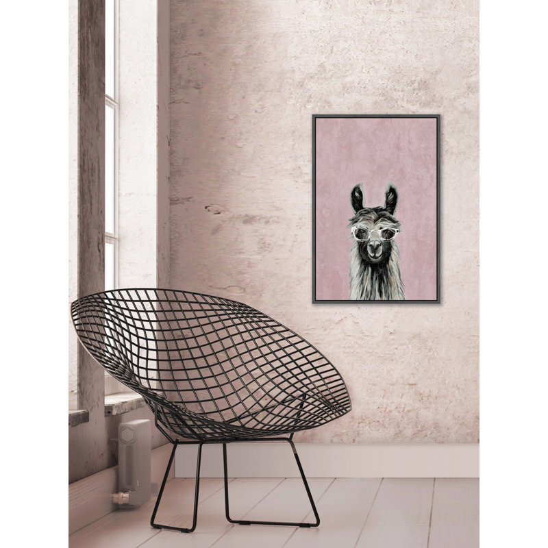«Llama Style» par Marmont Hill - peinture sur toile à cadre flottant, H 18 po x l 12 po x P 1,5 po