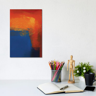 Red, Blue and a Little Bit of Black and Yellow 1 Piece Wrapped Canvas Painting