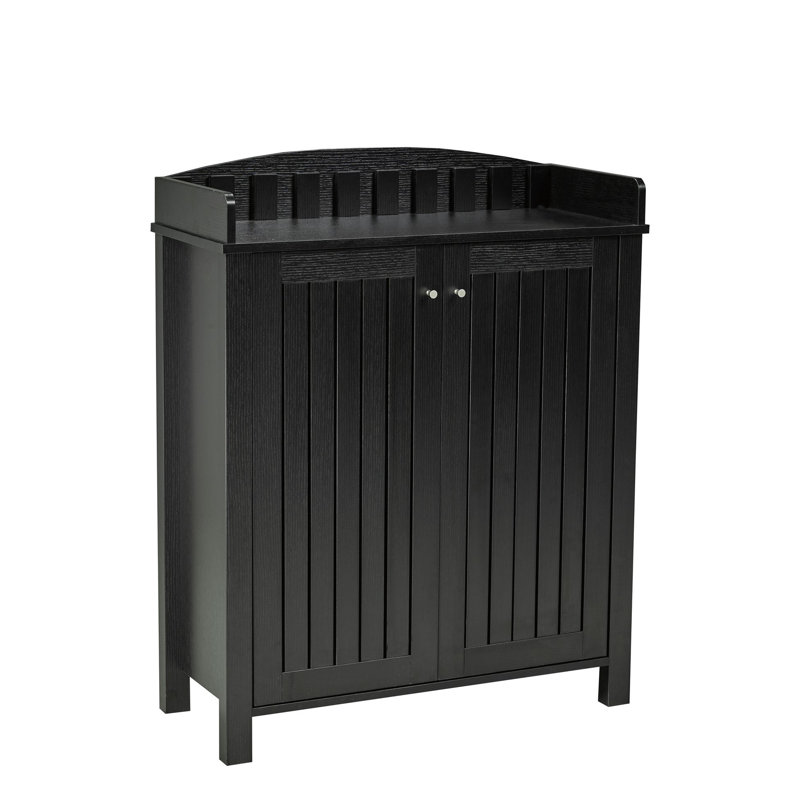 Brassexinc Multi-Tier Shoe Cabinet, Black