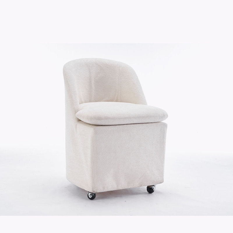 Chaise en chenille pour salon, chambre à coucher, bureau, siège simple, Chenille beige