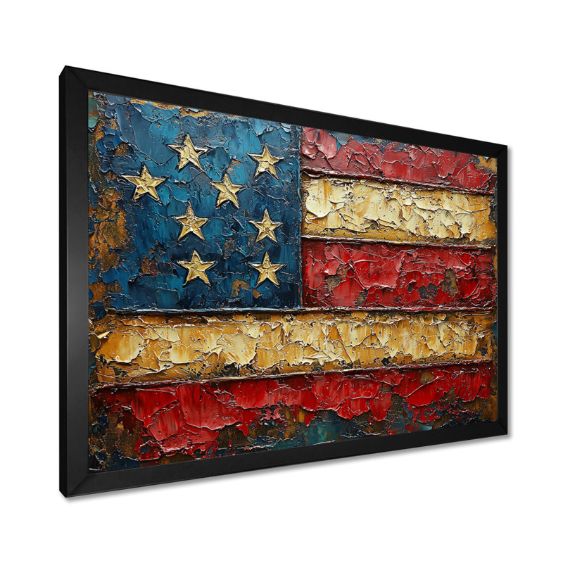 Art sur toile Kulwinder - USA Patriotist, Reproduction d'une seule photo avec cadre, H 30 po x l 40 po, Noir