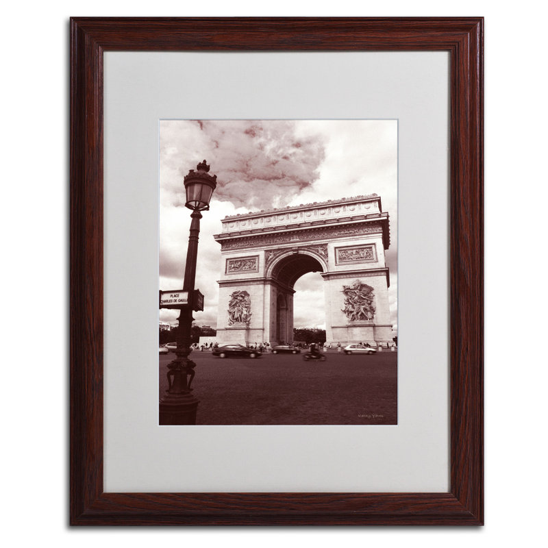 « arc de triomphe » par kathy yates, reproduction de photo encadrée, Noir, H 20 po x l 16 po x P 0,5 po