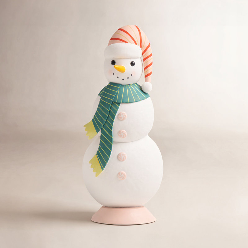 GRAND HOMME DE NEIGE COLORÉ ET MÉTAL