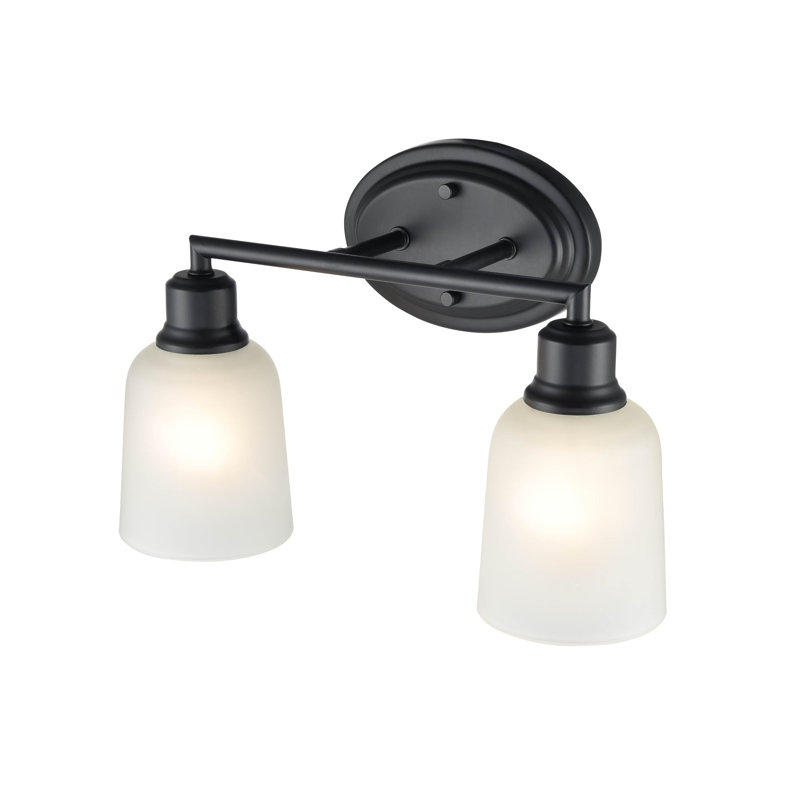 Amberle 2 Light Matte Black Bathroom Vanity Light