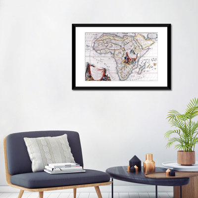 Carte antique d'Afrique, impression sur toile