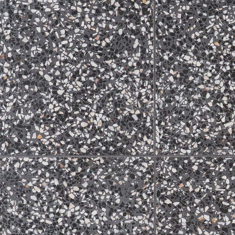 True Terrazzo 16.14 In. X 16.14 In. Polished Terrazzo Floor And Wall Tile (3.61 Sq. Ft. / Case), Domino Gray