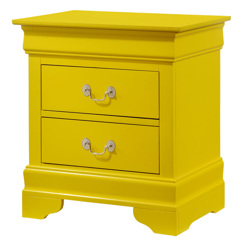 Nanhey Wooden Nightstand, Light Yellow