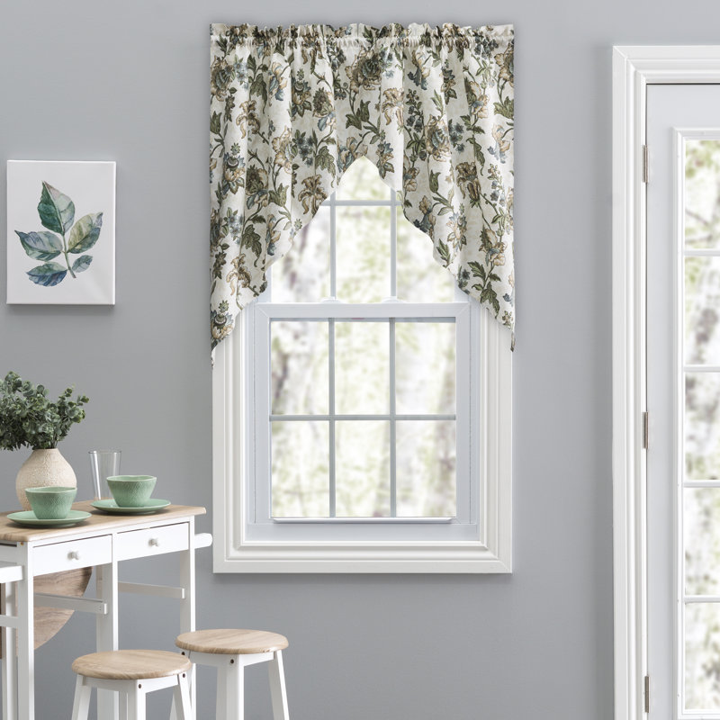 Tania Floral Swag Window Valance, Blue