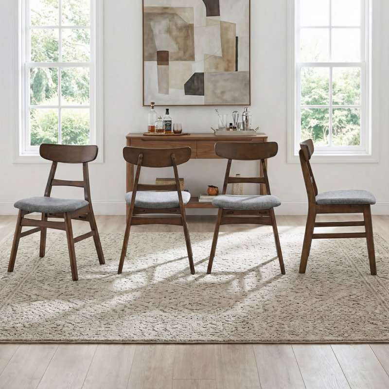 Charlette 32.7" H Upholstered Solid Wood Dining Chairs