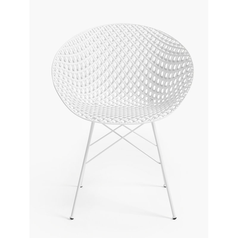 Smatrik Arm Chair, White, Chrome