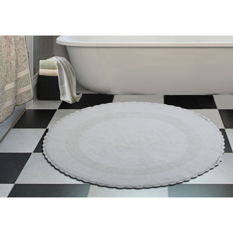 Jarris Cotton Bath Rug, White