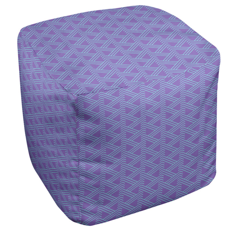 Repose-pieds cube à motif zag full color zig, Mauve / bleu sarcelle