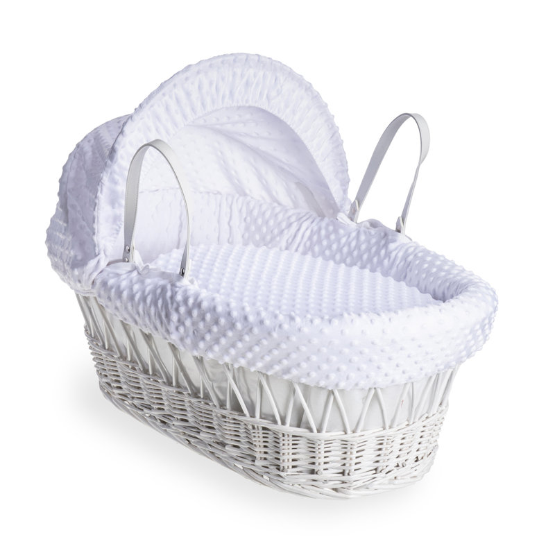 Dimple Wicker Moses Basket, White