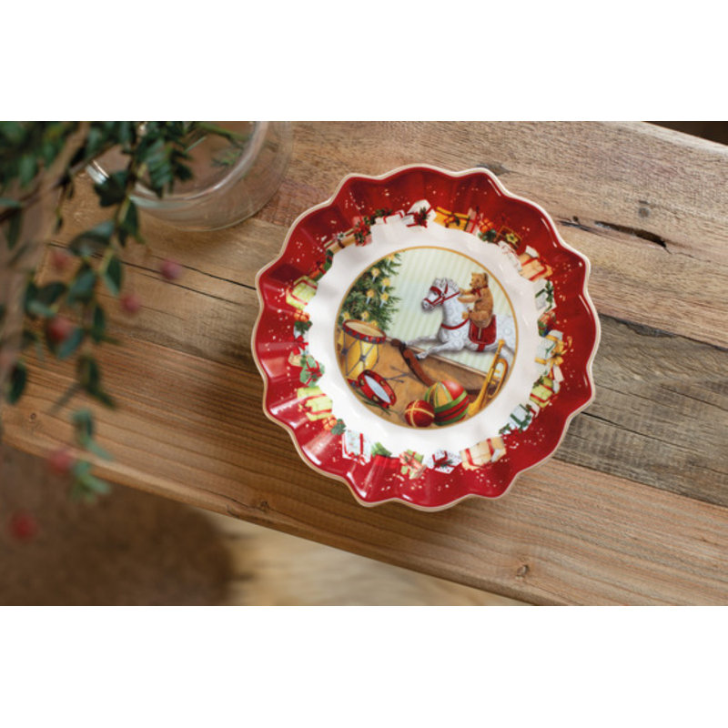Villeroy & Boch Toy's Fantasy Christmas Pastry Bowl, Premium Porcelain, Colorful Festive Design