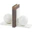 White Marble Geometric Sleek Orb 12 lbs Decorative Bookends with L- Shaped Bases, Set of 2-19933938