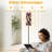  68.5" Standing Floor Lamp Seamless pale pink leopard Trendy Dimmable Metal Pole Lamp with Linen Lampshade LED Bulb Included