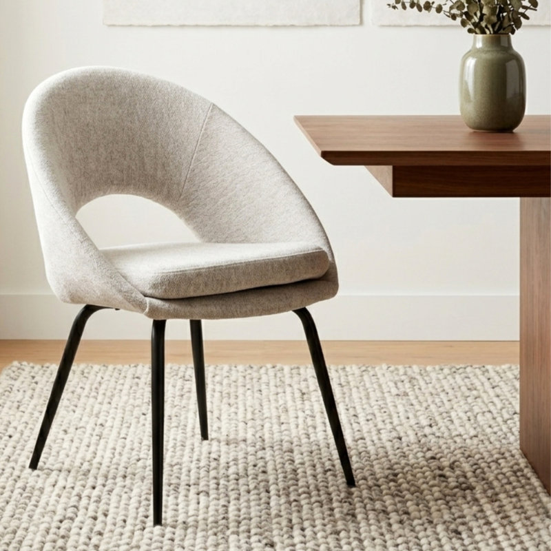 Chaise de salle à manger rembourrée Aria, Brun