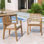 Ensemble de 2 chaises de patio en bois d'acacia robuste, siège imperméable confortable, capacité de 400 lb, structure de couleur brune-2108507762