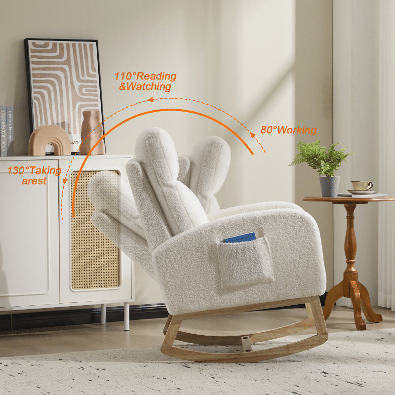 Chaise berçante Teddy, Blanc