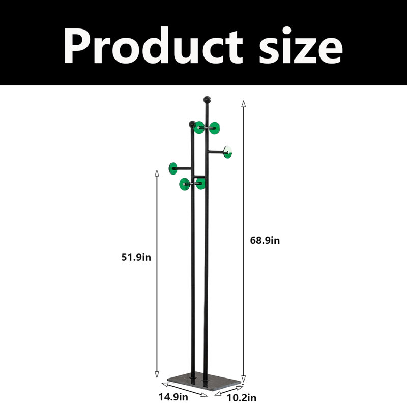 Coat Rack Freestanding With Marble Base