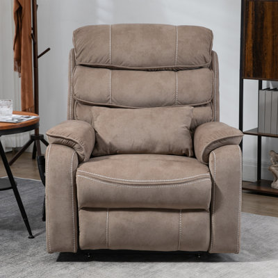 Fauteuil inclinable à plat à deux moteurs de 74,8 po avec oreiller lombaire Lajuane Lay