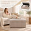 Pouf de rangement en velours côtelé, repose-pieds rectangulaire relevable avec coffre de rangement, repose-pied multifonction avec rangement dissimulé, banc rembourré pour salon, chambre, entrée, beige