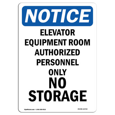 Notice Equipment Room Authorized