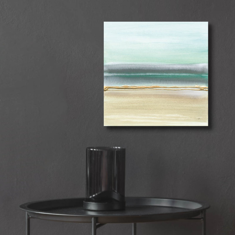 Art mural en verre Latitude Run® «Linear Emerald 1» par Chris Paschke, H 12 po x l 12 po x P 0,13 po