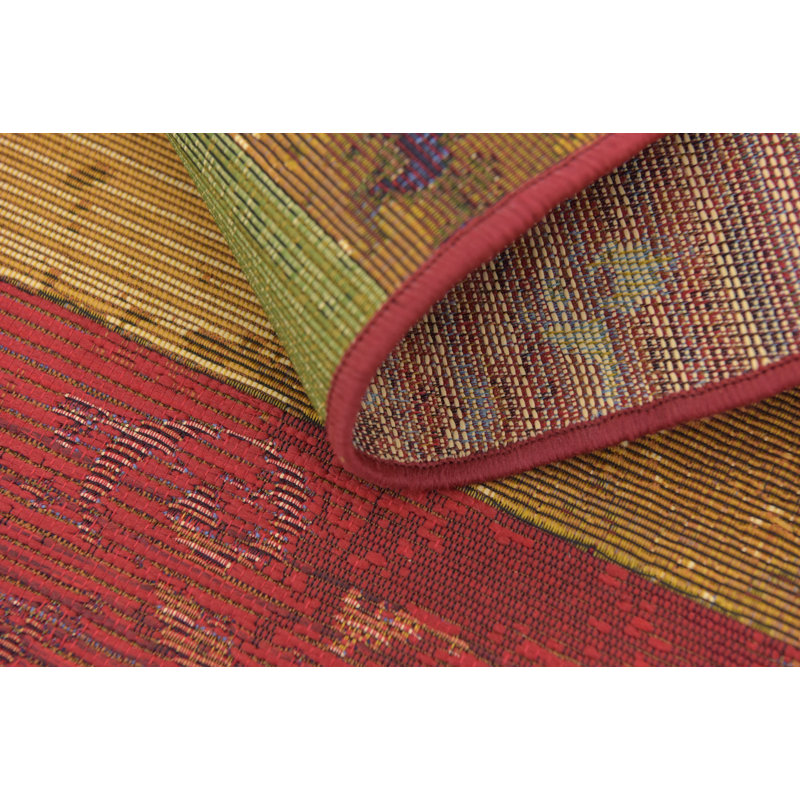 Merrimac Floral Red/Beige Indoor/Outdoor Area Rug, Rectangle 12' x 16'1"