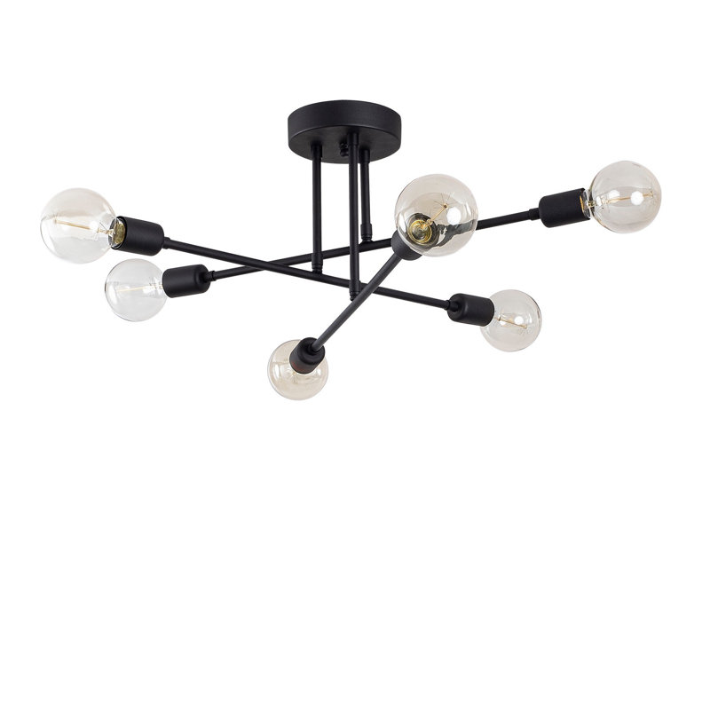 Lustre spoutnik linéaire moderne 6 lumières