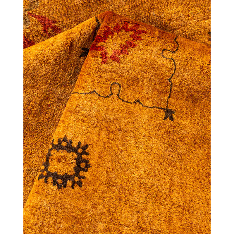 Tapis unique rouge / orange 12 pi 4 po x 16 pi Ferree Ferree
