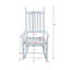 Chaise d'extérieur, chaise berçante, chaise berçante en bois blanc, sans tapis-1755706087