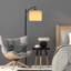 Lampe sur pied Arc - Lampe sur pied moderne de 63 pouces de hauteur avec abat-jour en lin et ampoule DEL - Lampe pour décoration de chambre à coucher, de bureau à domicile ou de salon