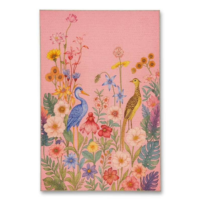 Tapis orange tissé lavable Mosso, 2'6" x 4'11"