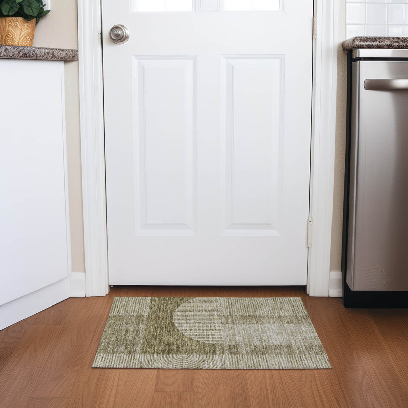 Tapis intérieur / extérieur Karsyn avec envers antidérapant, Rectangle 1 pi 8 po x 2 pi 6 po