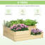 Lit de jardin surélevé à 3 niveaux, jardinière extérieure, jardinière en bois avec fond ouvert pour faire pousser des légumes, des herbes et des fleurs