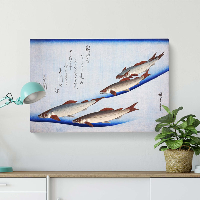 River Trout Fish by Utagawa Hiroshige - Wrapped Canvas, 50cm H x 76cm W x 3cm D