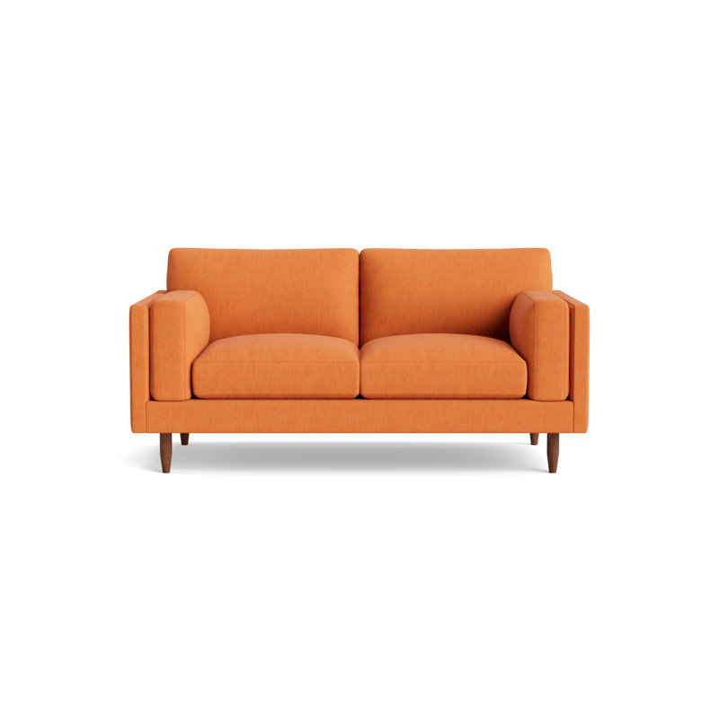 Skinny Fat Loveseat (70"), Performance Weave - Carrot